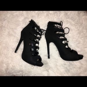Black Strapped Heels